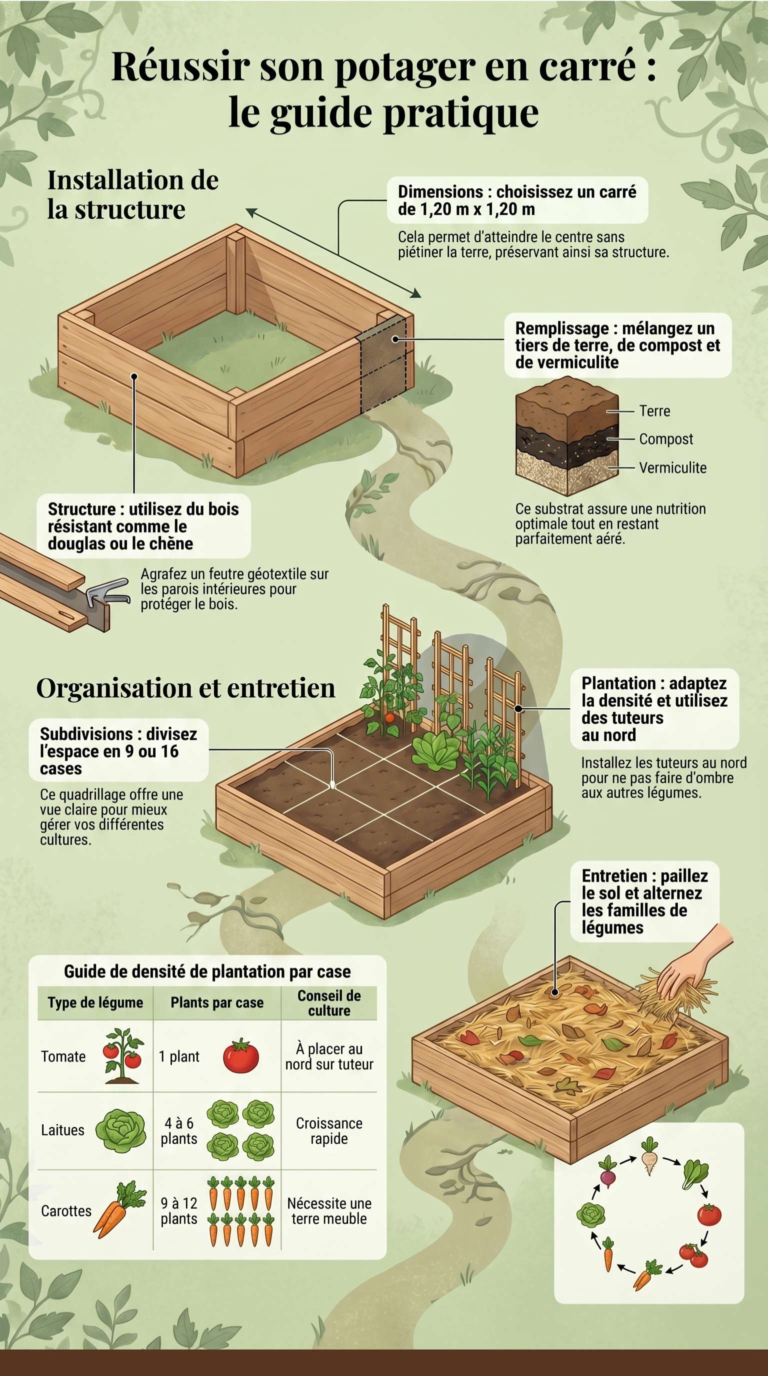 Infographie - comment faire un potager en carré